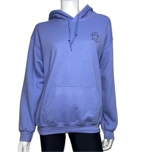 PAWZ Graphic Paw Print Purple Pull-Over Hoodie Sweatshirt